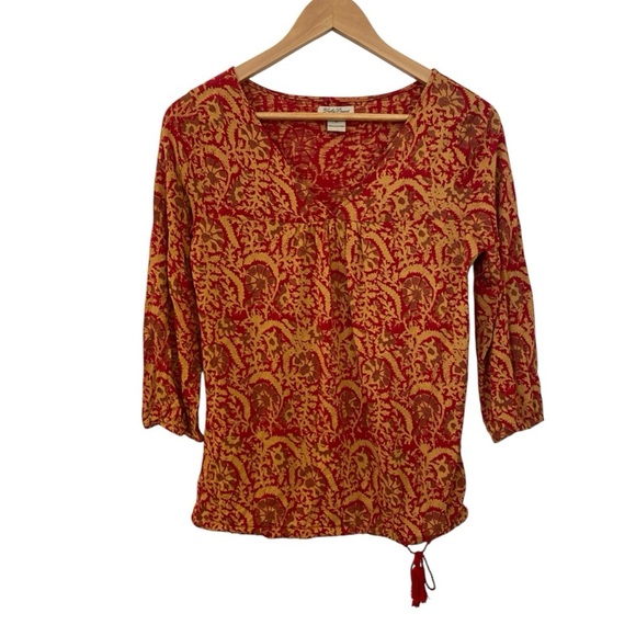Lucky Brand Womens Boho V-Neck Shirt Blouse - Picture 4 of 7
